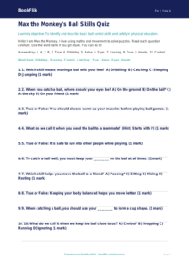 Free Ball Skills Quiz | Year 4 Supported | BookFlik