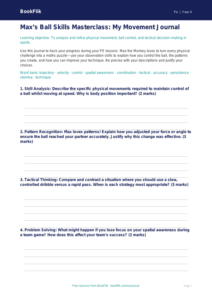 Free Ball Skills Template | Year 4 Greater Depth | BookFlik