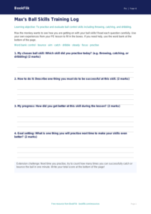 Free Ball Skills Template | Year 4 Supported | BookFlik