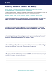 Free Ball Skills Worksheet | Year 4 Greater Depth | BookFlik