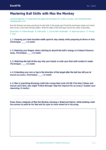 Free Ball Skills Activity Sheet | Year 5 Core | BookFlik