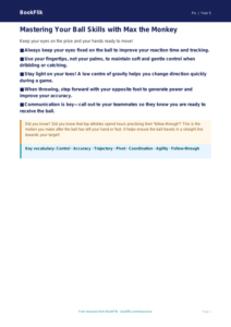 Free Ball Skills Poster | Year 5 Core | BookFlik