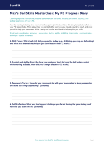 Free Ball Skills Template | Year 5 Core | BookFlik