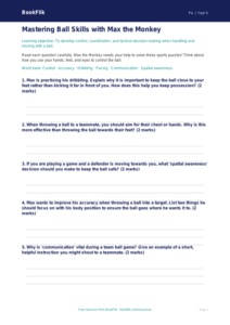 Free Ball Skills Worksheet | Year 5 Core | BookFlik