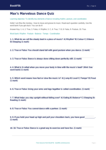 Free Dance Quiz | Year 4 Supported | BookFlik