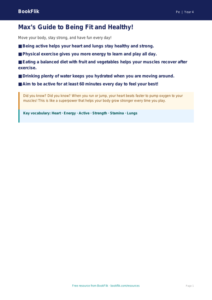 Free Fitness Poster | Year 4 Supported | BookFlik