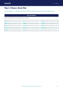 Free Fitness Word Mat | Year 4 Supported | BookFlik