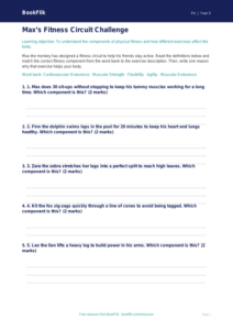 Free Fitness Activity Sheet | Year 5 Core | BookFlik