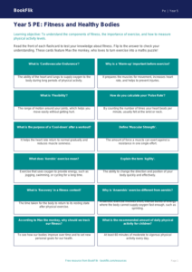Free Fitness Flashcards | Year 5 Core | BookFlik