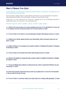 Free Fitness Quiz | Year 5 Core | BookFlik