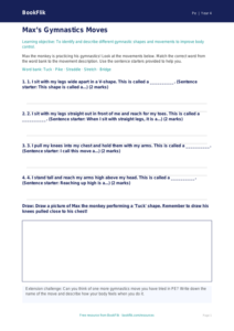 Free Gymnastics Activity Sheet | Year 4 Supported | BookFlik