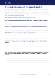 Free Gymnastics Assessment | Year 4 Supported | BookFlik