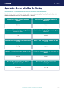 Free Gymnastics Flashcards | Year 4 Supported | BookFlik