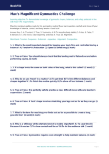 Free Gymnastics Quiz | Year 4 Greater Depth | BookFlik