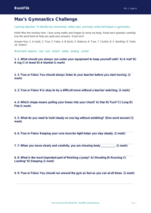 Free Gymnastics Quiz | Year 4 Supported | BookFlik