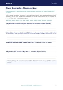 Free Gymnastics Template | Year 4 Supported | BookFlik