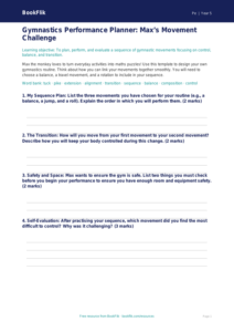 Free Gymnastics Template | Year 5 Core | BookFlik