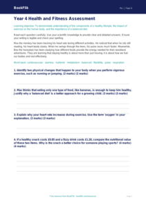Free Health And Fitness Assessment | Year 4 Greater Depth | BookFlik