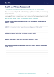 Free Health And Fitness Assessment | Year 4 Supported | BookFlik