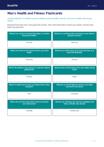 Free Health And Fitness Flashcards | Year 4 Supported | BookFlik