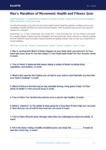 Free Health And Fitness Quiz | Year 4 Greater Depth | BookFlik