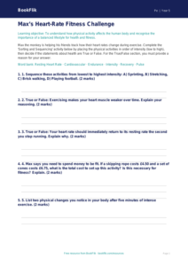 Free Health And Fitness Activity Sheet | Year 5 Core | BookFlik