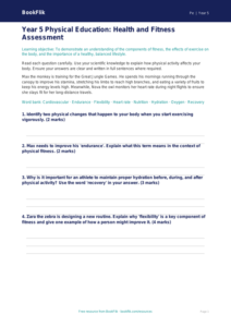 Free Health And Fitness Assessment | Year 5 Core | BookFlik