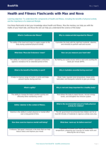Free Health And Fitness Flashcards | Year 5 Core | BookFlik