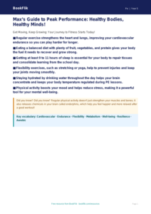 Free Health And Fitness Poster | Year 5 Core | BookFlik