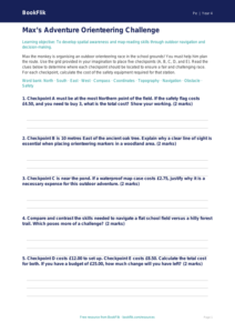 Free Outdoor Adventures Activity Sheet | Year 4 Greater Depth | BookFlik