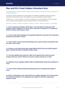 Free Outdoor Adventures Quiz | Year 4 Greater Depth | BookFlik