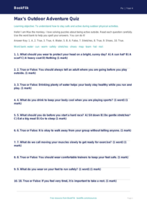 Free Outdoor Adventures Quiz | Year 4 Supported | BookFlik