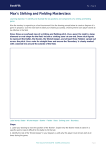 Free Striking And Fielding Drawing Sheet | Year 4 Greater Depth | BookFlik
