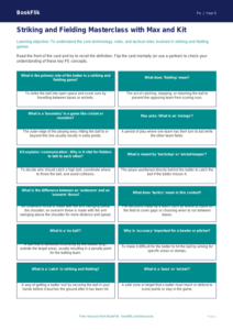 Free Striking And Fielding Flashcards | Year 5 Core | BookFlik