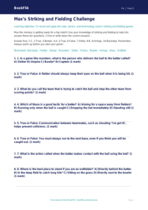 Free Striking And Fielding Quiz | Year 5 Core | BookFlik