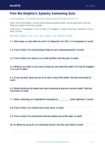 Free Swimming Quiz | Year 4 Supported | BookFlik