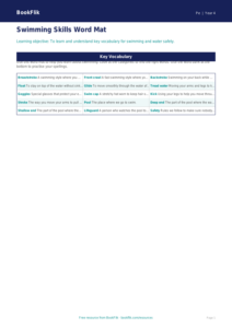 Free Swimming Word Mat | Year 4 Supported | BookFlik