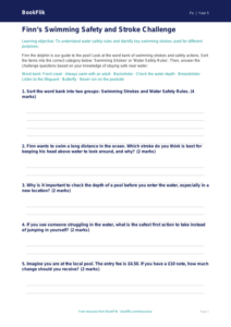 Free Swimming Activity Sheet | Year 5 Core | BookFlik