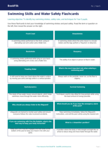 Free Swimming Flashcards | Year 5 Core | BookFlik