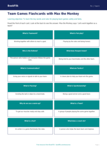 Free Team Games Flashcards | Year 4 Supported | BookFlik