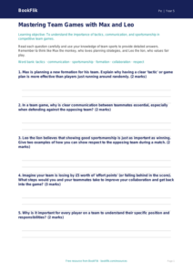 Free Team Games Worksheet | Year 5 Core | BookFlik
