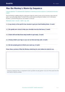 Free Warm Up Activity Sheet | Year 4 Supported | BookFlik