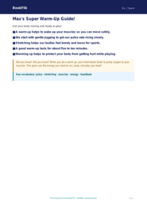 Free Warm Up Poster | Year 4 Supported | BookFlik