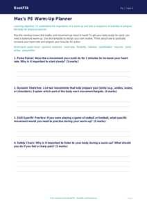 Free Warm Up Template | Year 5 Core | BookFlik