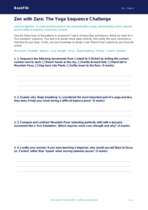 Free Yoga Activity Sheet | Year 4 Greater Depth | BookFlik