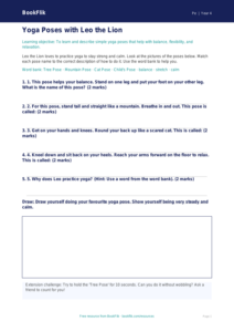 Free Yoga Activity Sheet | Year 4 Supported | BookFlik