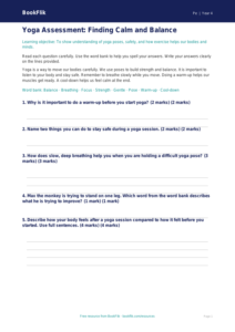 Free Yoga Assessment | Year 4 Supported | BookFlik