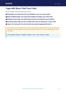Free Yoga Poster | Year 4 Supported | BookFlik