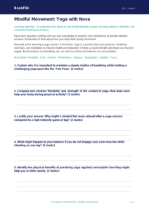 Free Yoga Worksheet | Year 4 Greater Depth | BookFlik