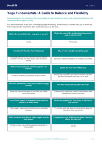 Free Yoga Flashcards | Year 5 Core | BookFlik